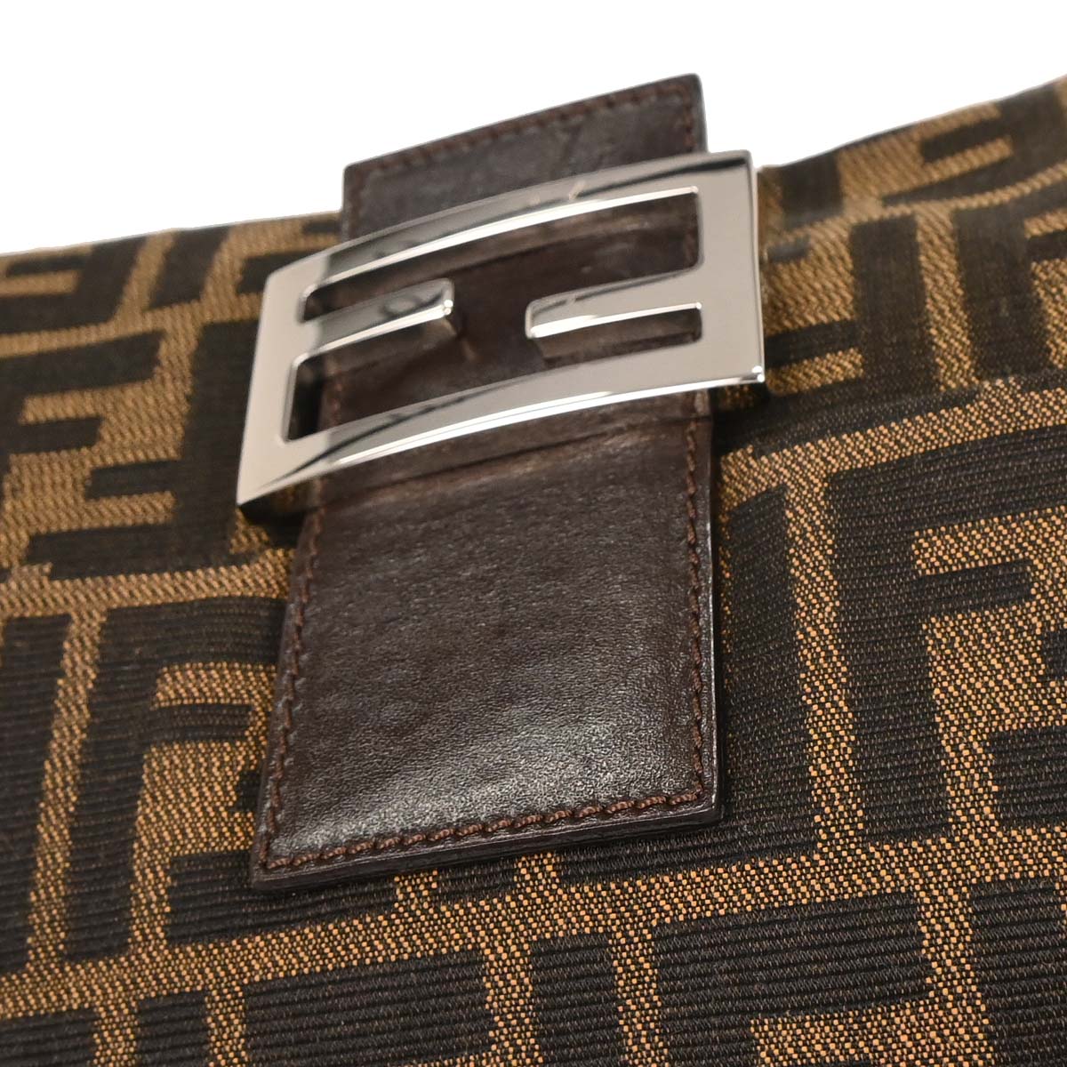 Fendi Brown Canvas Zucca Mamma Baguette Handbag - Image 4