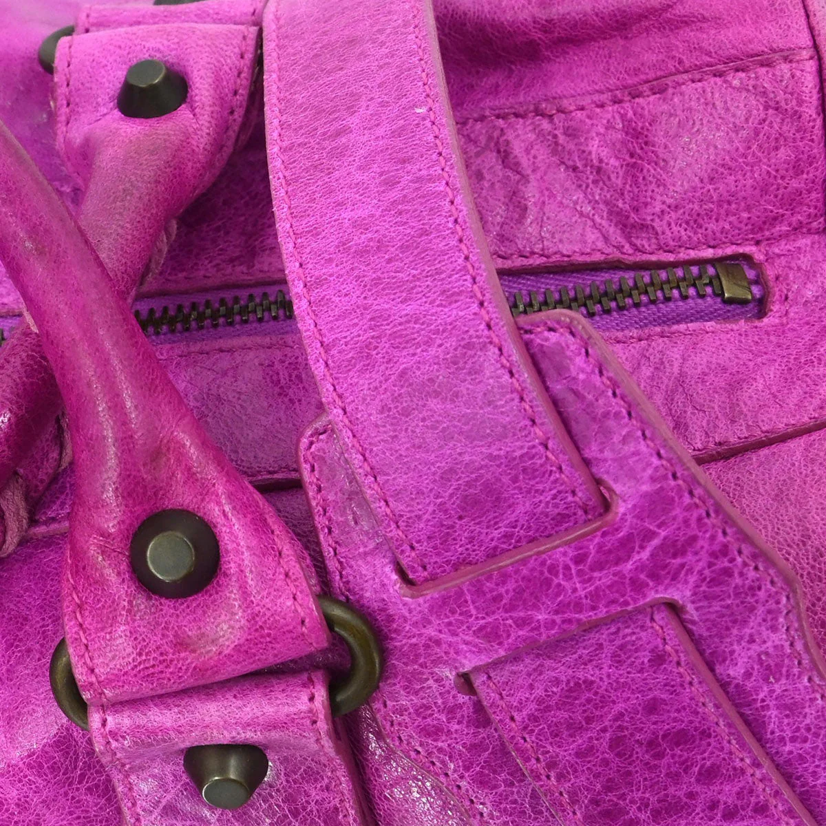 Balenciaga Purple Lambskin The Twiggy Handbag - Image 4