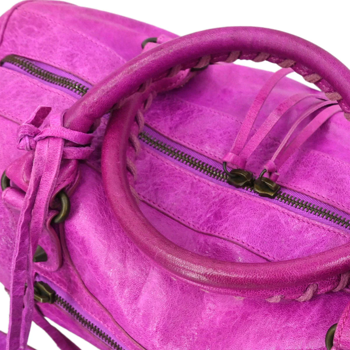 Balenciaga Purple Lambskin The Twiggy Handbag - Image 5