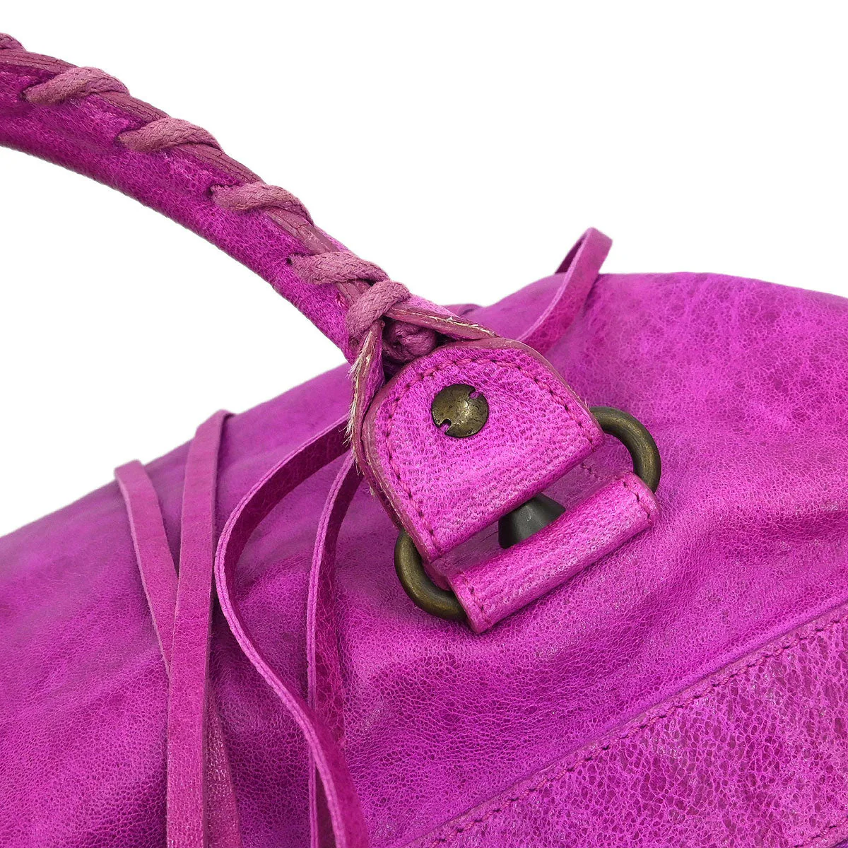 Balenciaga Purple Lambskin The Twiggy Handbag - Image 8