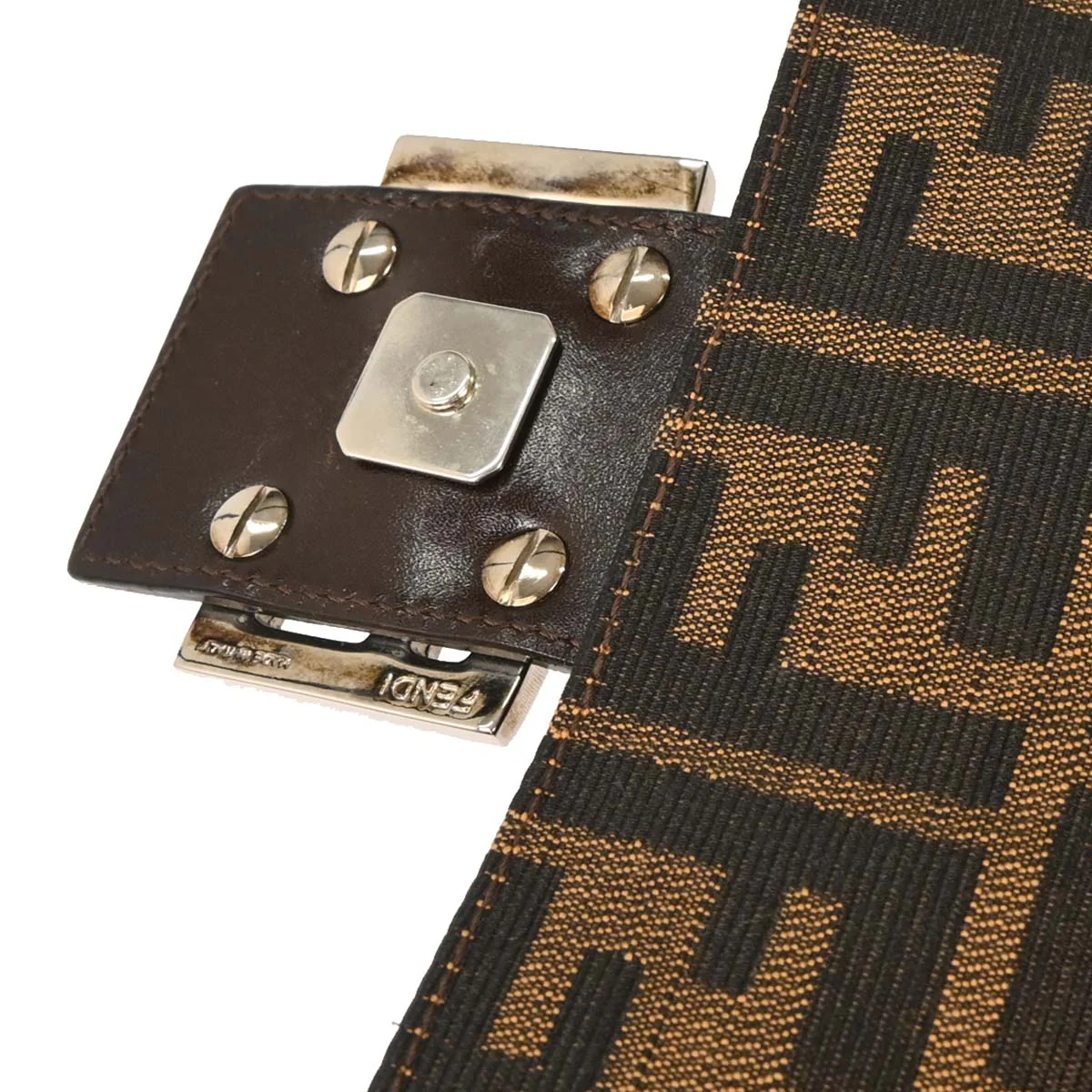 Fendi Brown Zucca Baguette Handbag - Image 7