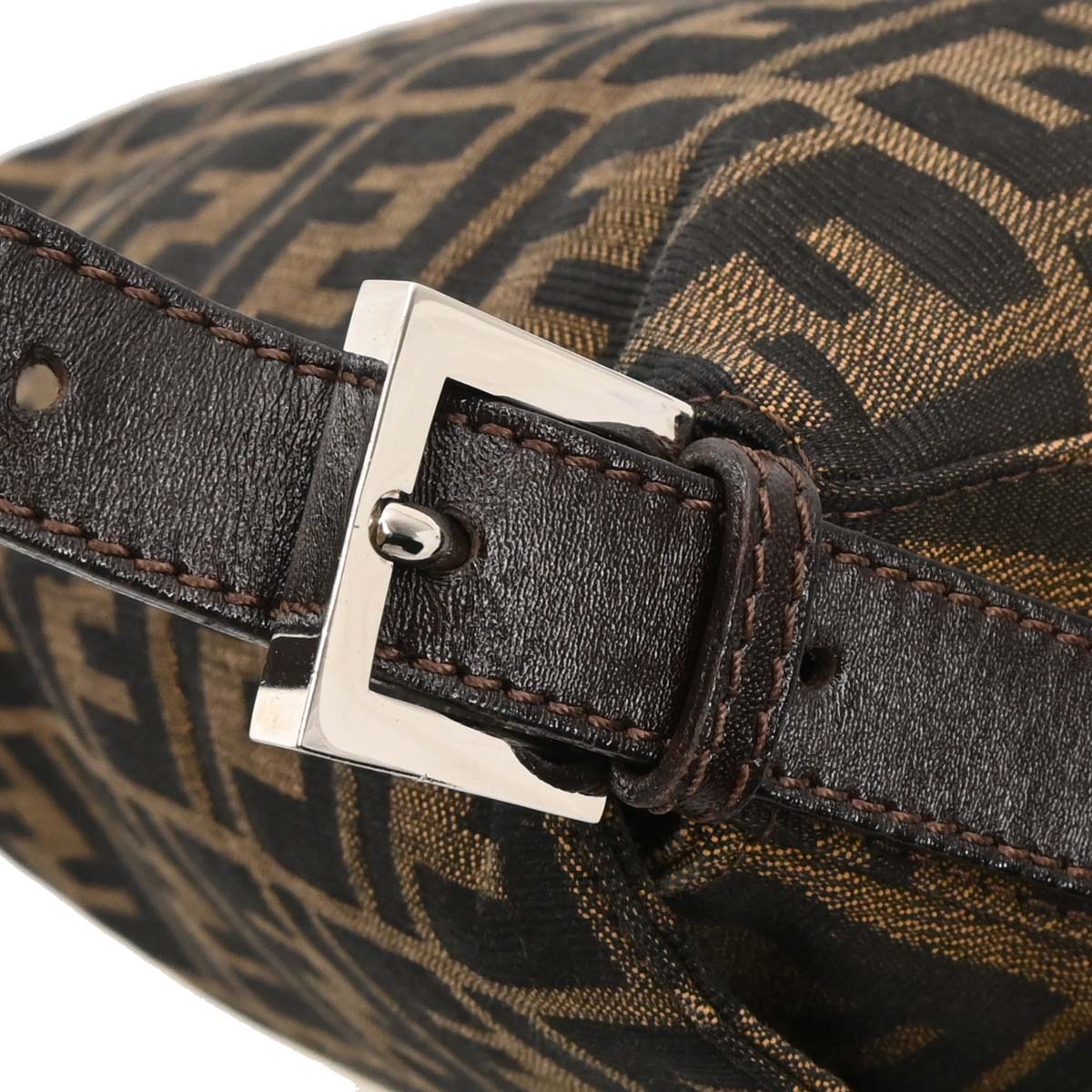 Fendi Brown Canvas Zucca Mamma Baguette Handbag - Image 4