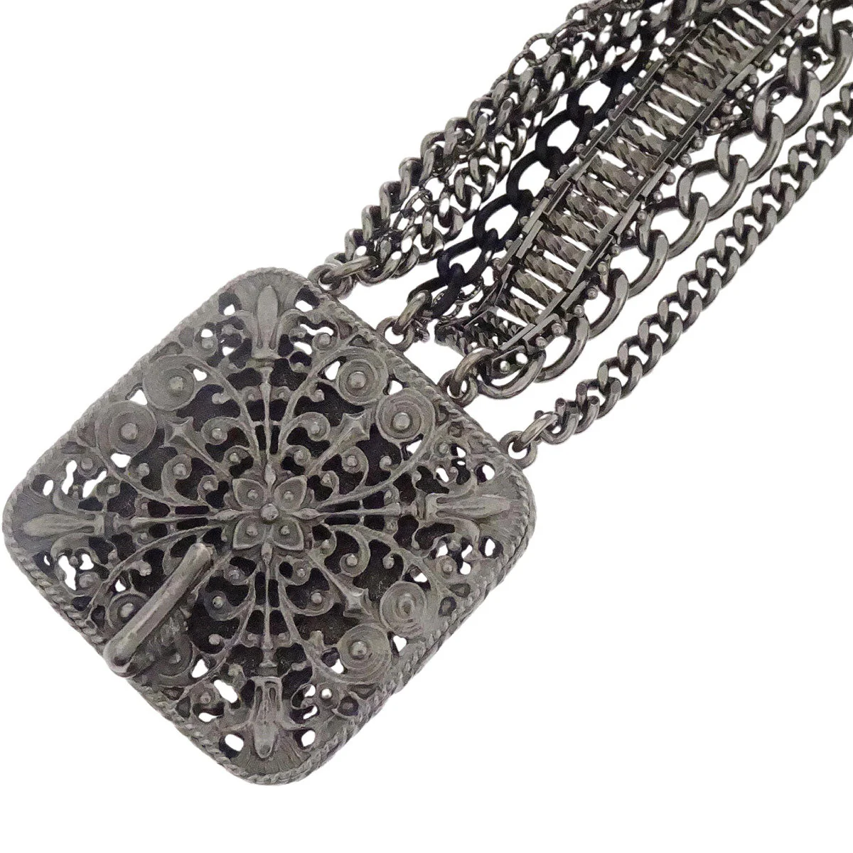 Chanel Chain Belt Silver Gripoix 09P Small Good - Image 2