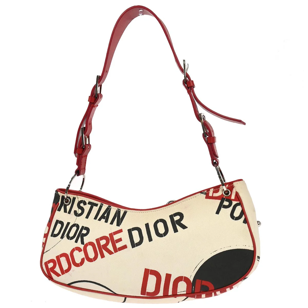 Christian Dior Red White Hardcore Pierced Shoulder Bag - Image 2