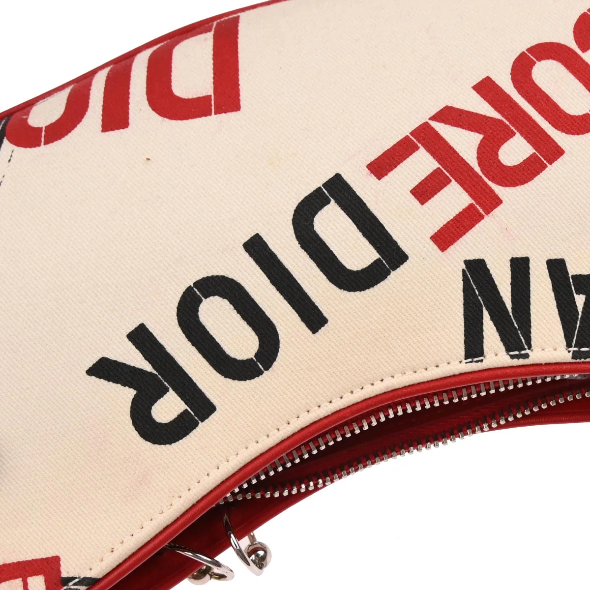 Christian Dior Red White Hardcore Pierced Shoulder Bag - Image 5