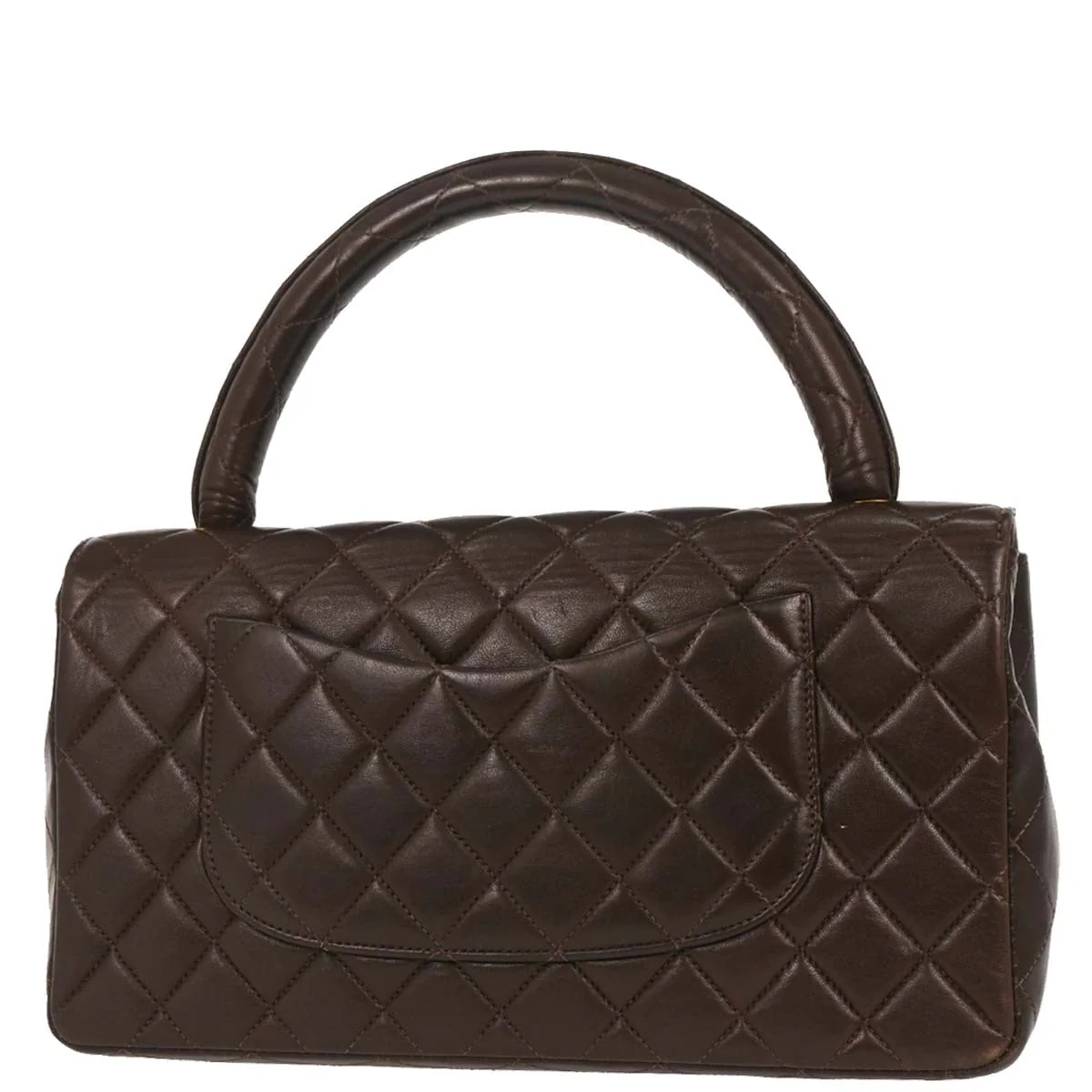 Chanel 1991-1994 Brown Lambskin Handbag - Image 2
