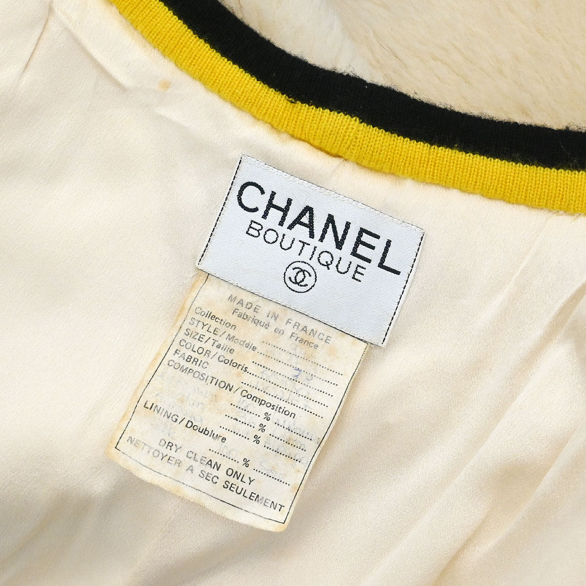 Chanel * 1994 Long Sleeve Alpaca Jacket Coat Ivory #38 - Image 9