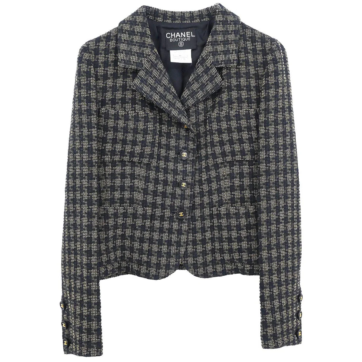Chanel 1995 Single Breasted Jacket Black  #38