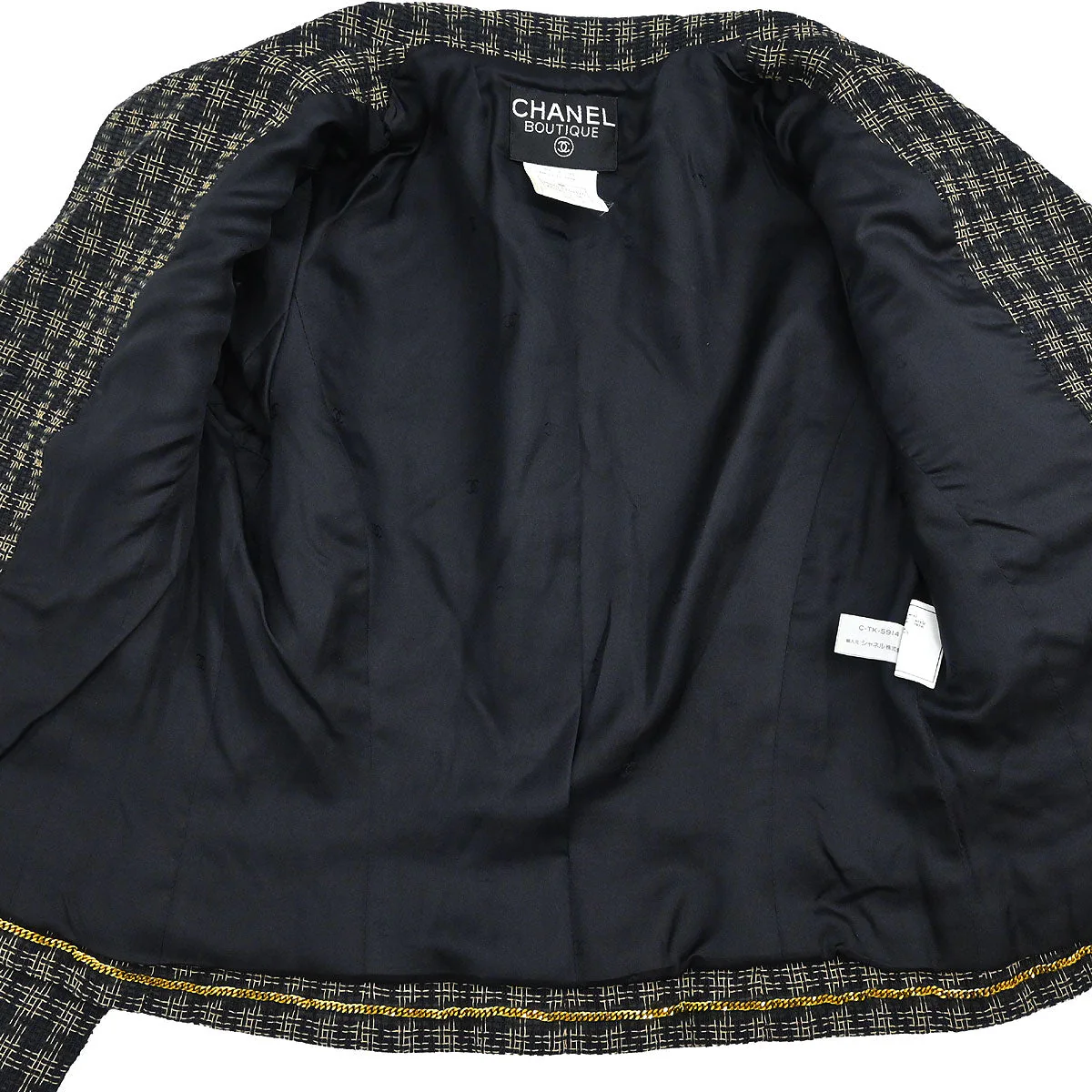 Chanel 1995 Single Breasted Jacket Black  #38 - Image 6