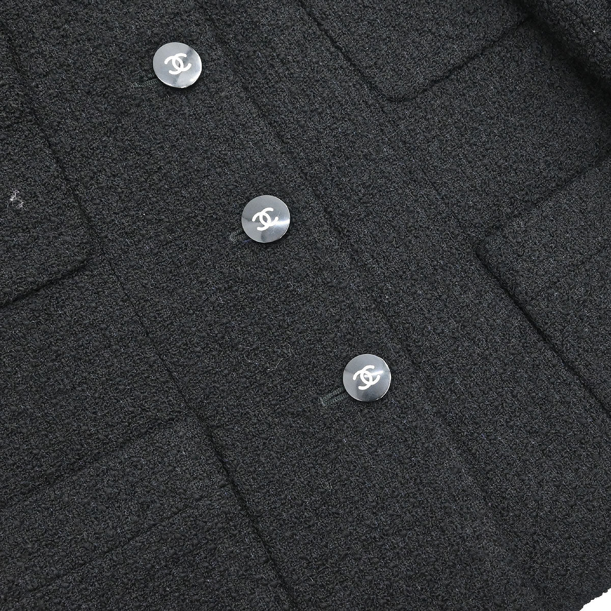 Chanel 1995 Single Breasted Jacket Black #38 - Image 7
