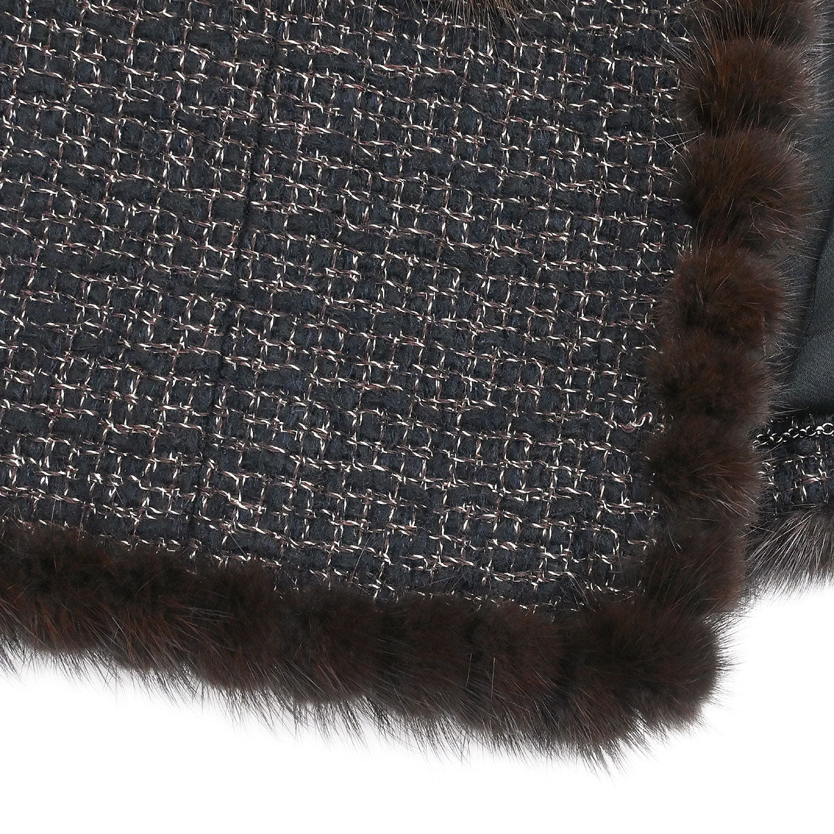 Chanel 2003 Collarless Single Breasted Tweed Jacket Brown #42 - Image 5