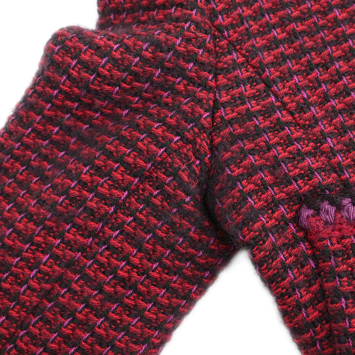 Chanel 2001 Setup Suit Jacket Skirt Tweed Red Black #36 #34 - Image 4