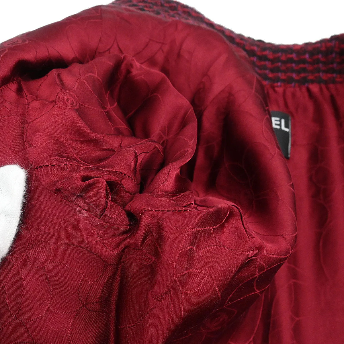 Chanel 2001 Setup Suit Jacket Skirt Tweed Red Black #36 #34 - Image 7