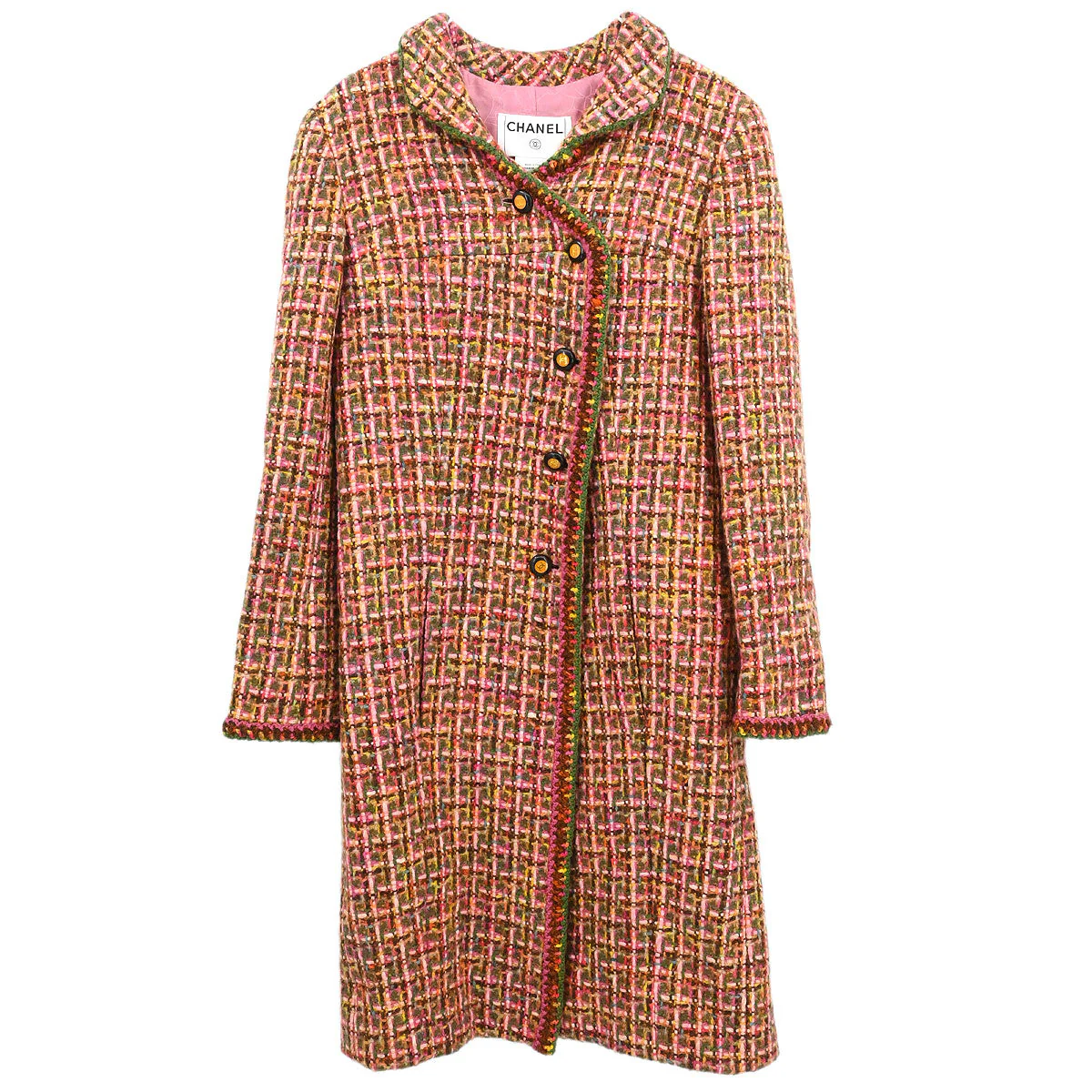 Chanel 2001 Single Breasted Coat Pink #38