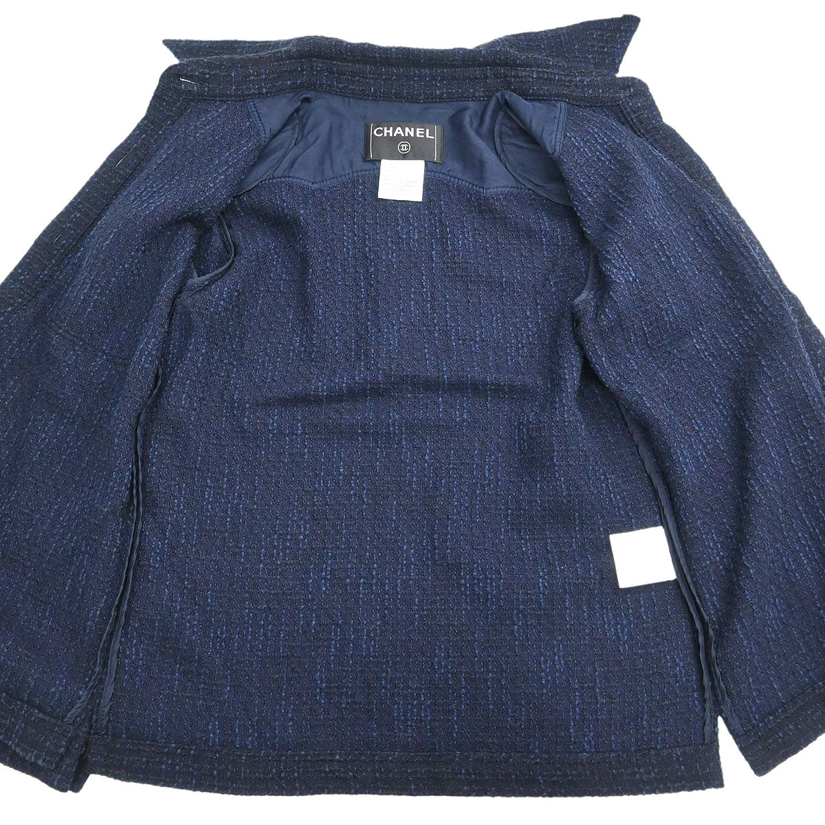 Chanel 2001 Single Breasted Jacket Navy #38 - Image 7