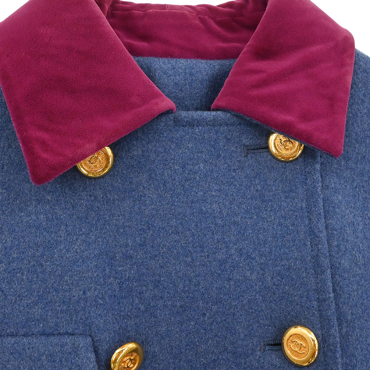 Chanel Double Breasted Jacket Blue - Image 4