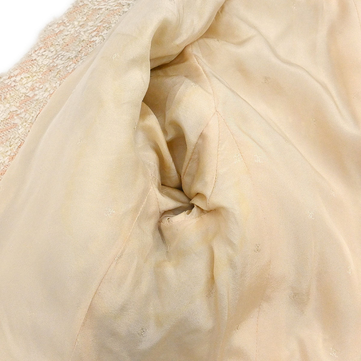 Chanel 1994 Setup Suit Jacket Skirt Tweed Off-white #36 - Image 7