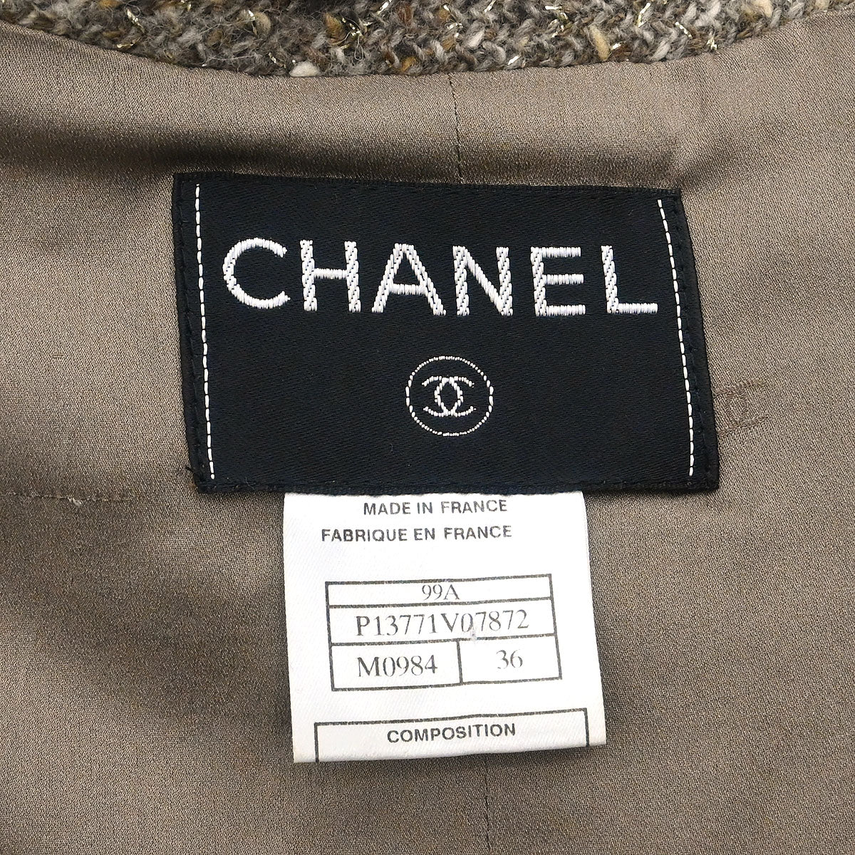 Chanel 1999 Single Breasted Jacket Brown #36 - Image 10