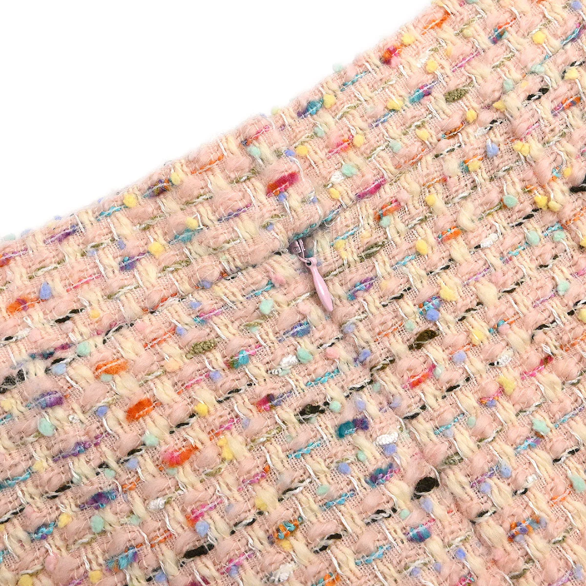 Chanel 1994 Setup Suit Jacket Skirt Tweed Pink #40 - Image 8