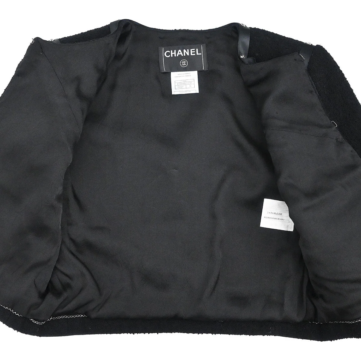 Chanel 2003 Collarless Jacket Black #38 - Image 6