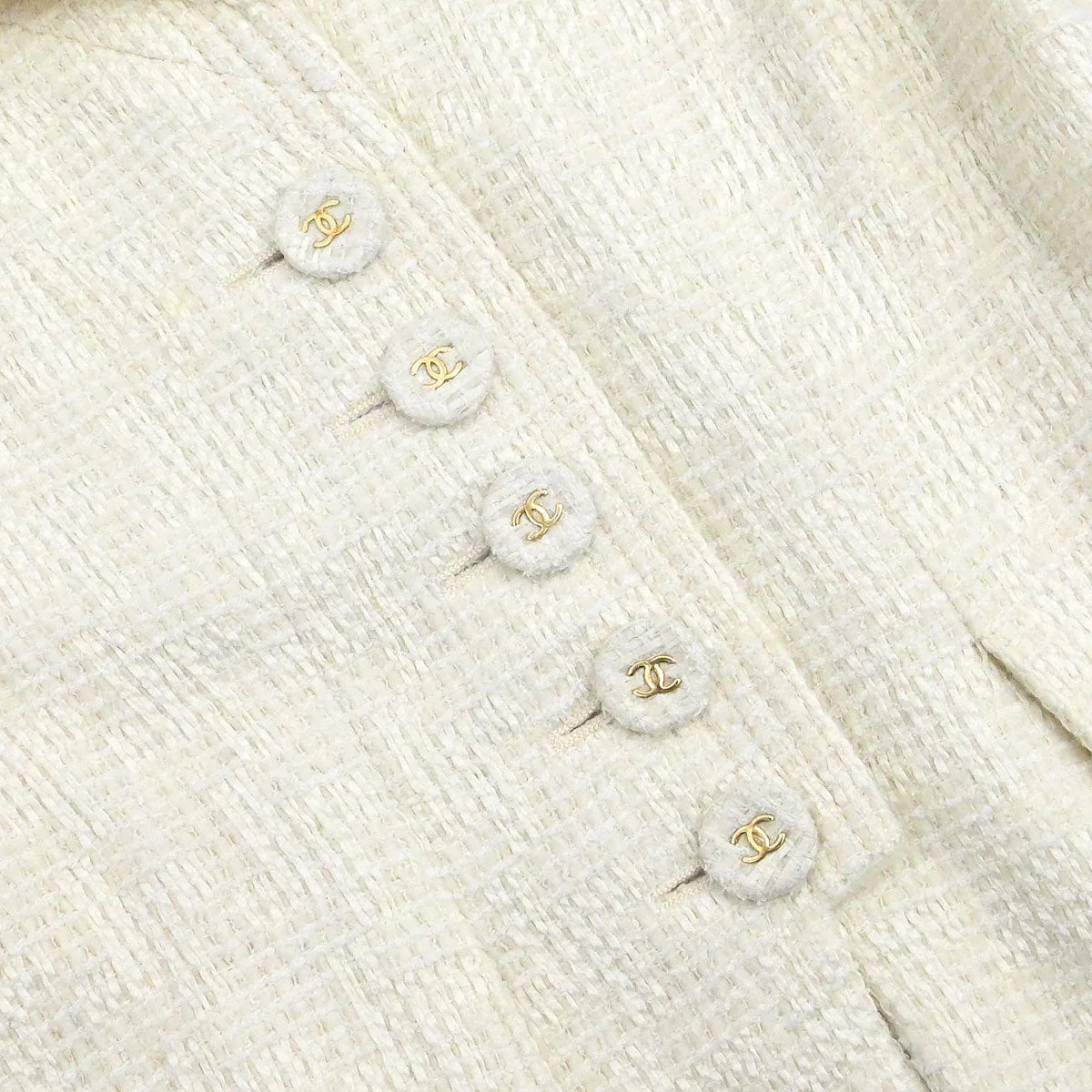 Chanel 2007 Single Breasted Jacket White #34 - Image 4