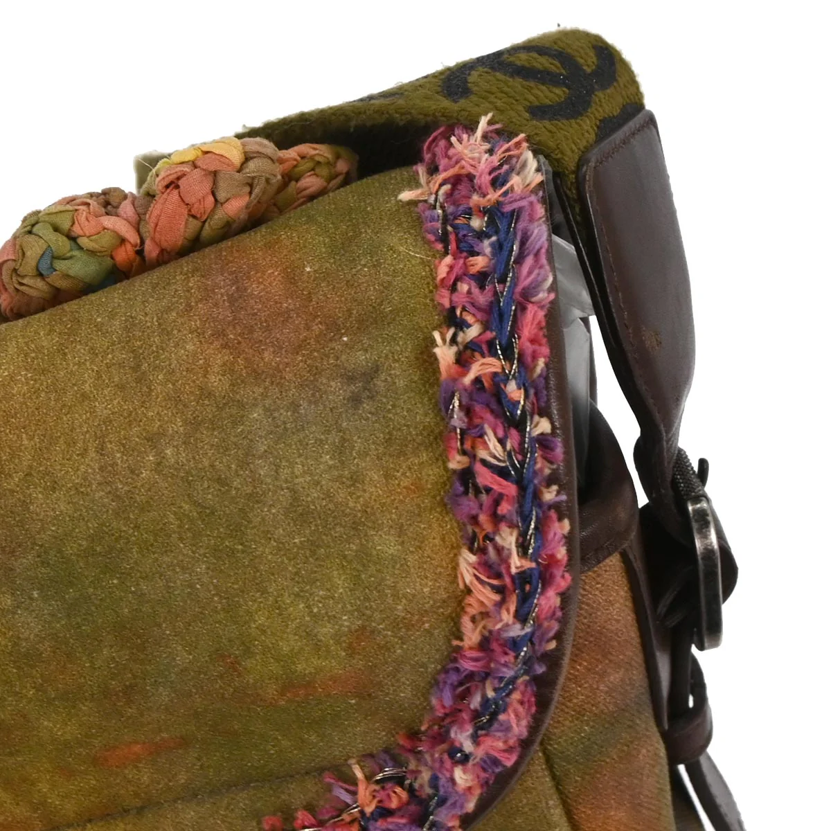 Chanel 2014-2015 Khaki On The Pavements Graffiti Messenger Bag - Image 3