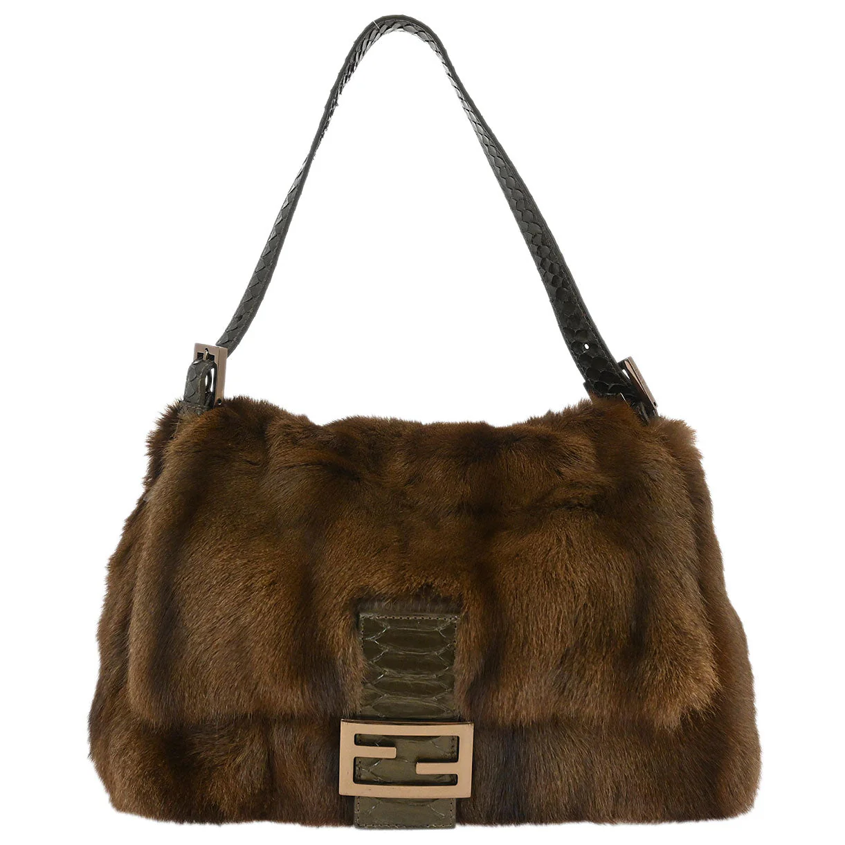 Fendi * 2003 Mink Python Mamma Baguette Bag