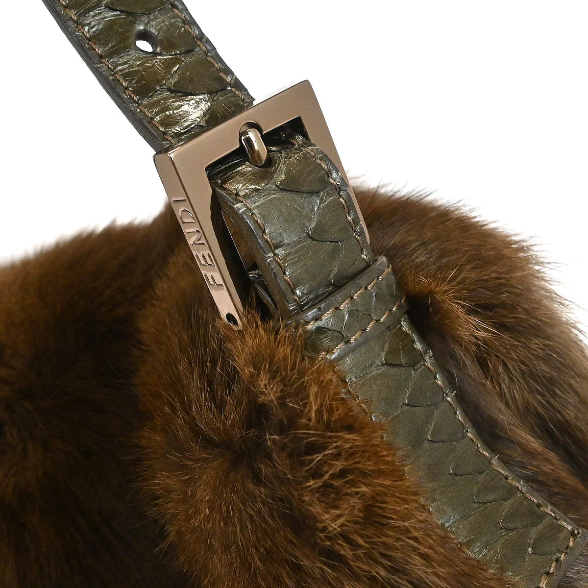 Fendi * 2003 Mink Python Mamma Baguette Bag - Image 4
