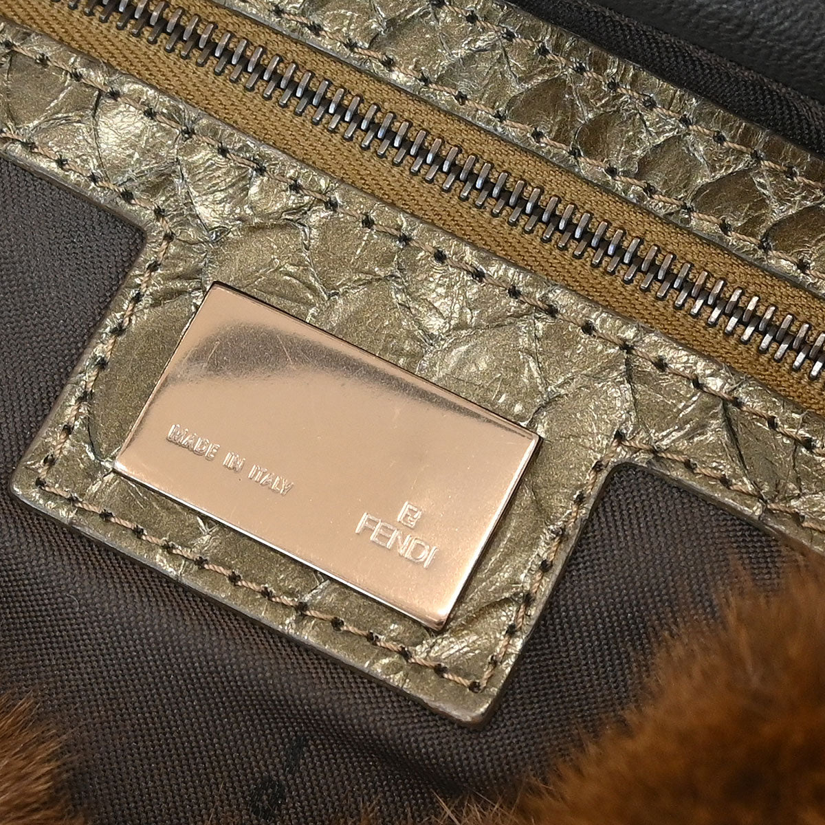 Fendi * 2003 Mink Python Mamma Baguette Bag - Image 8