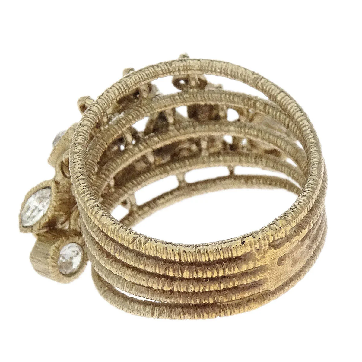 Chanel CC Ring Rhinestone Gold #53 B11A - Image 2