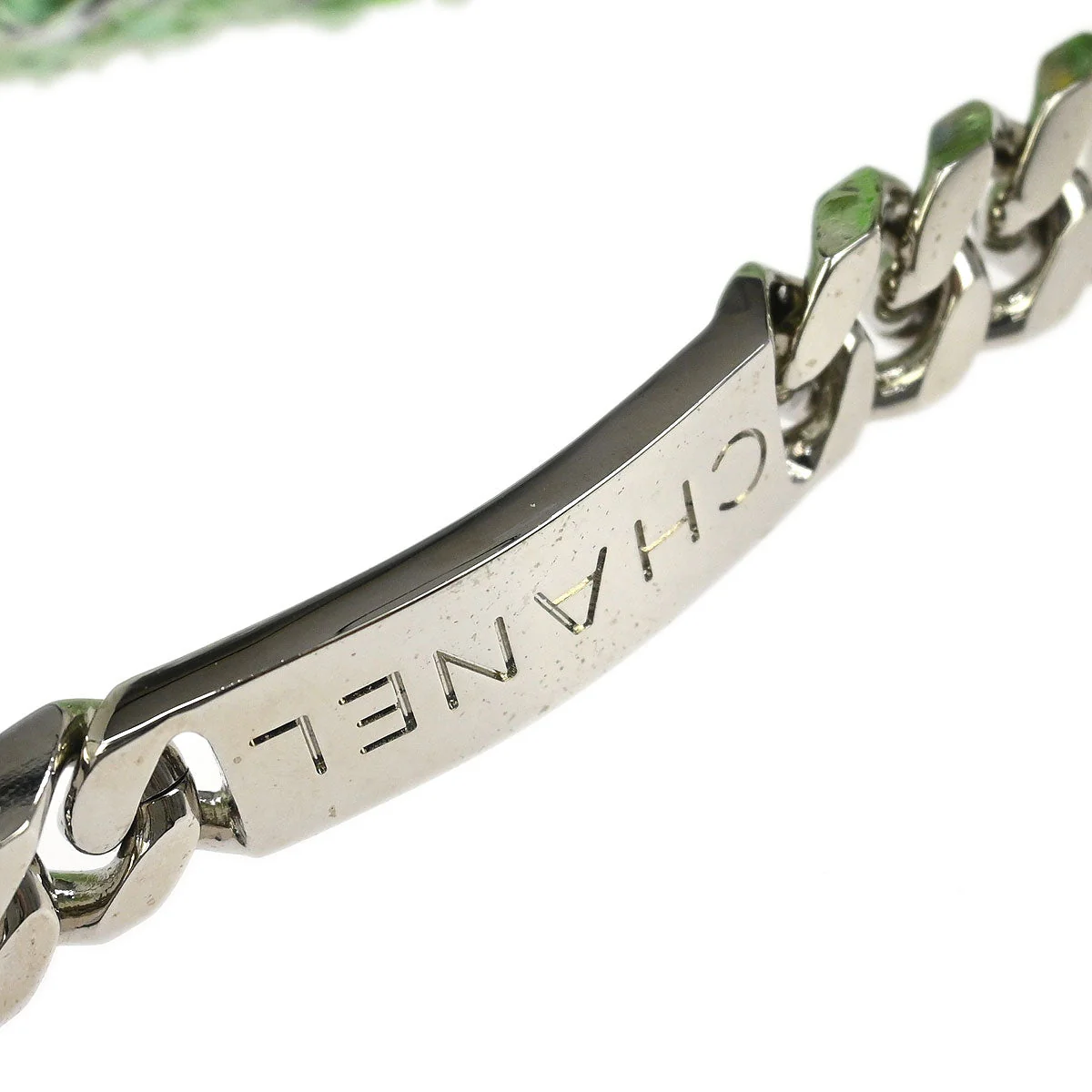 Chanel 1996-1997 Green Tweed Chain Handbag - Image 4