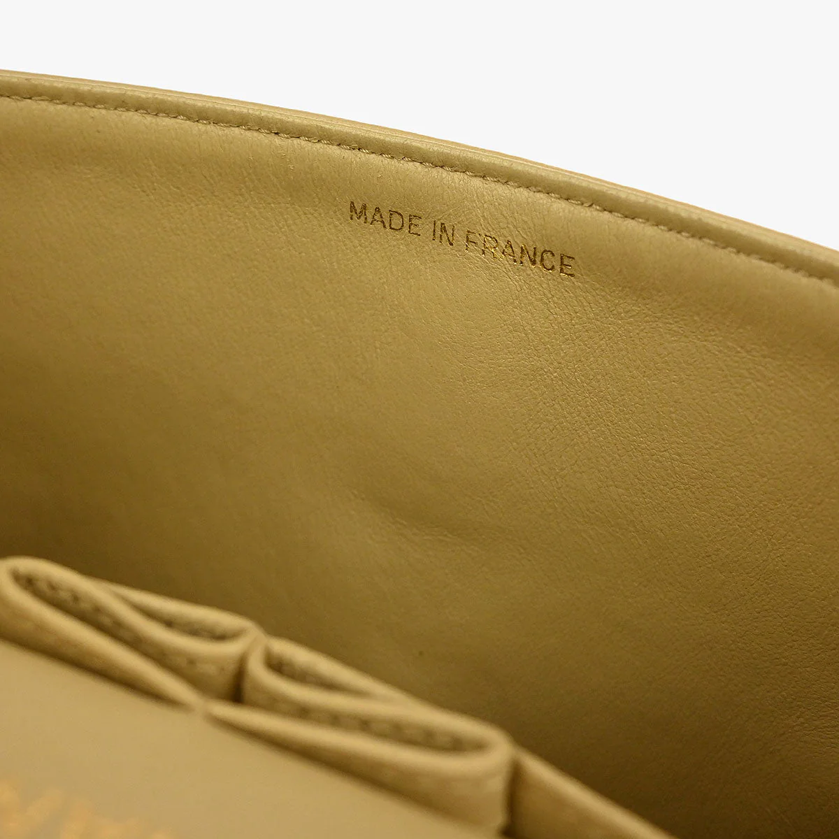 Chanel Beige Lambskin Small Classic Double Flap Shoulder Bag - Image 9