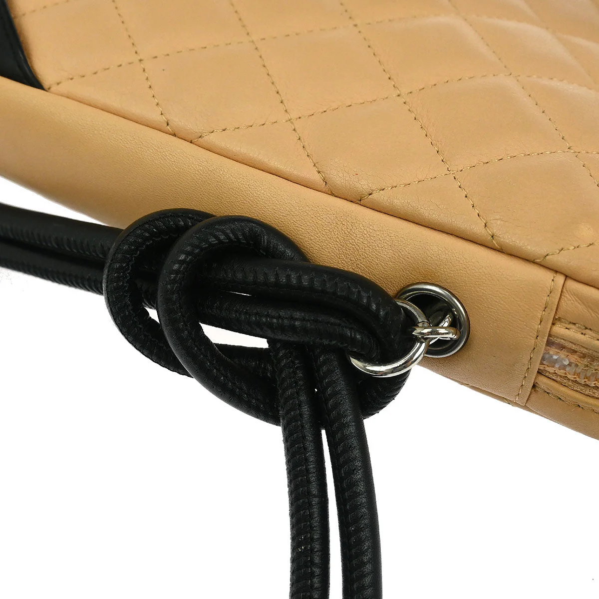 Chanel Beige Black Calfskin Cambon Ligne Crossbody Bag - Image 6