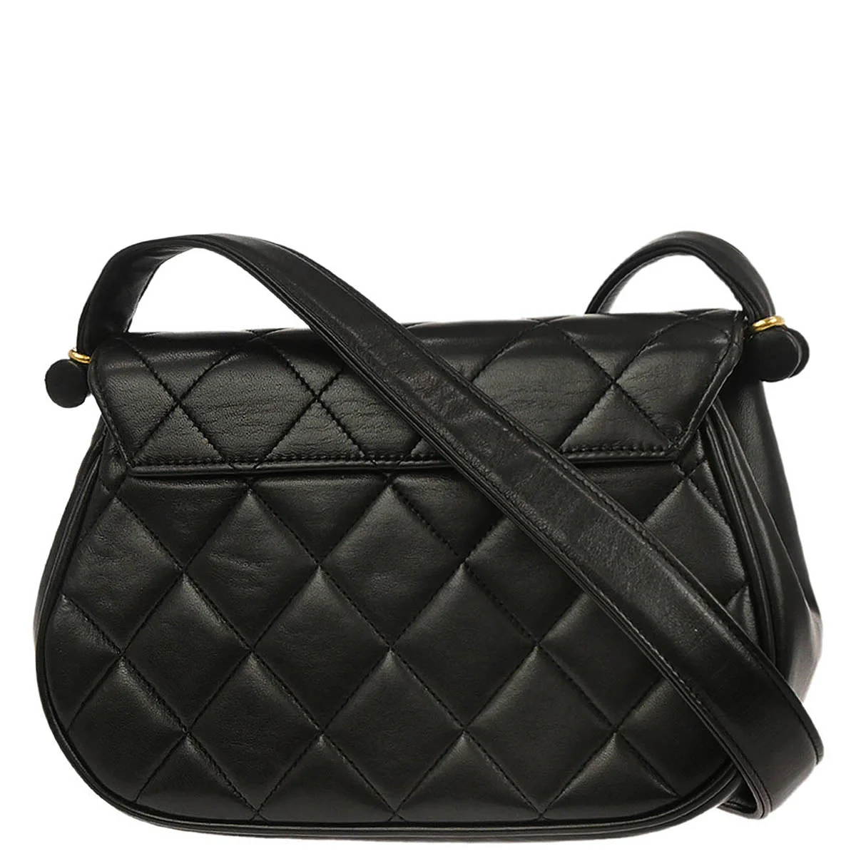 Chanel 1994-1996 Black Lambskin Shoulder Bag - Image 2