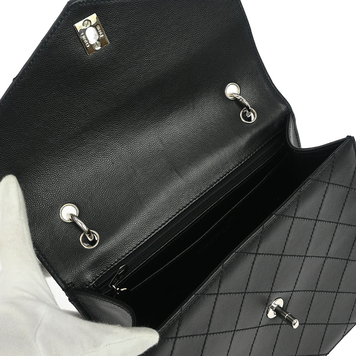 Chanel Black Caviar Handbag - Image 7