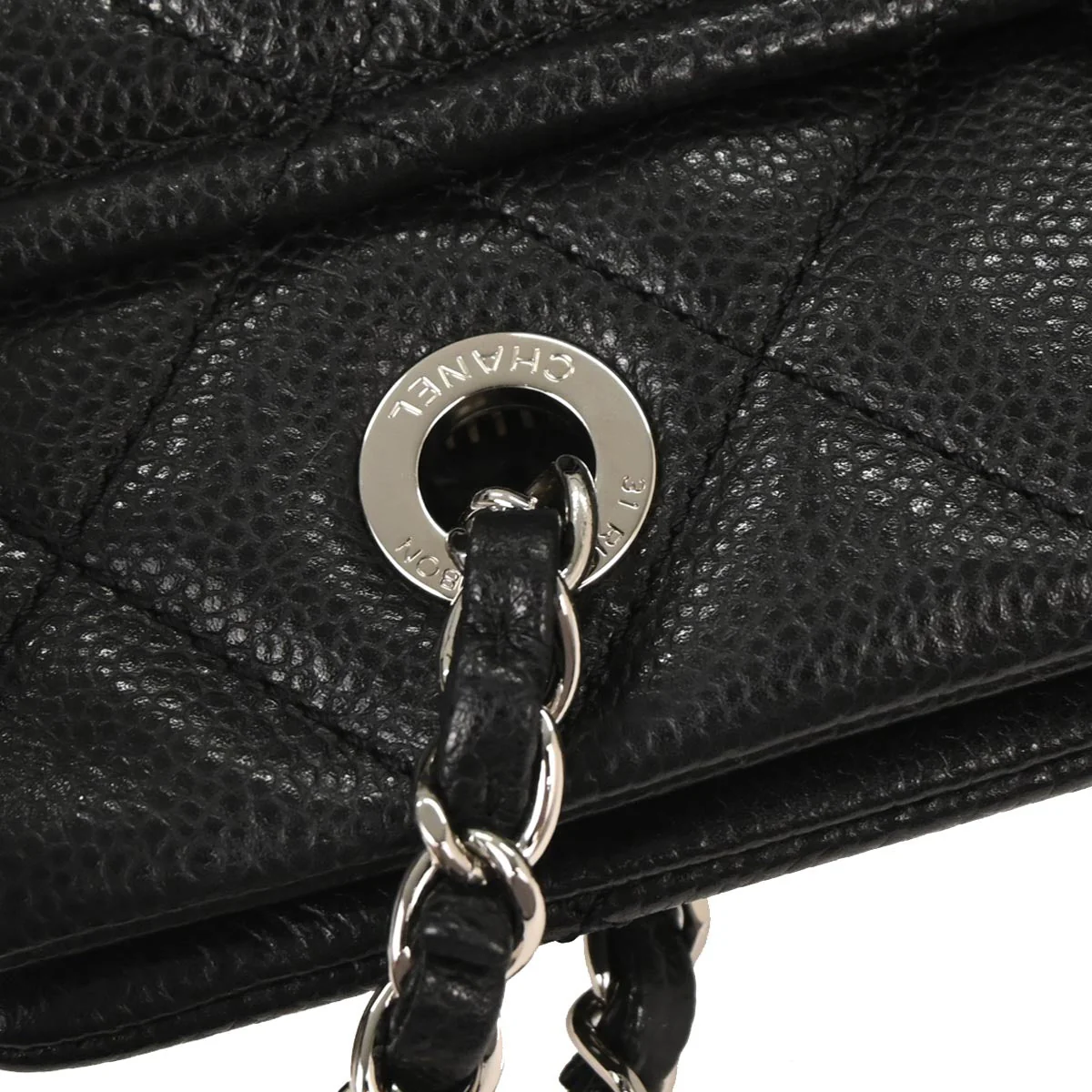 Chanel 2013-2014 Black Caviar Timeless CC Chain Tote Bag - Image 3