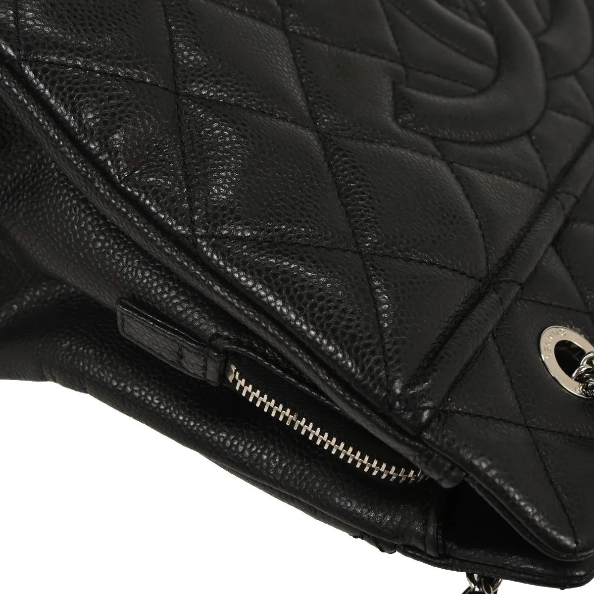 Chanel 2013-2014 Black Caviar Timeless CC Chain Tote Bag - Image 5