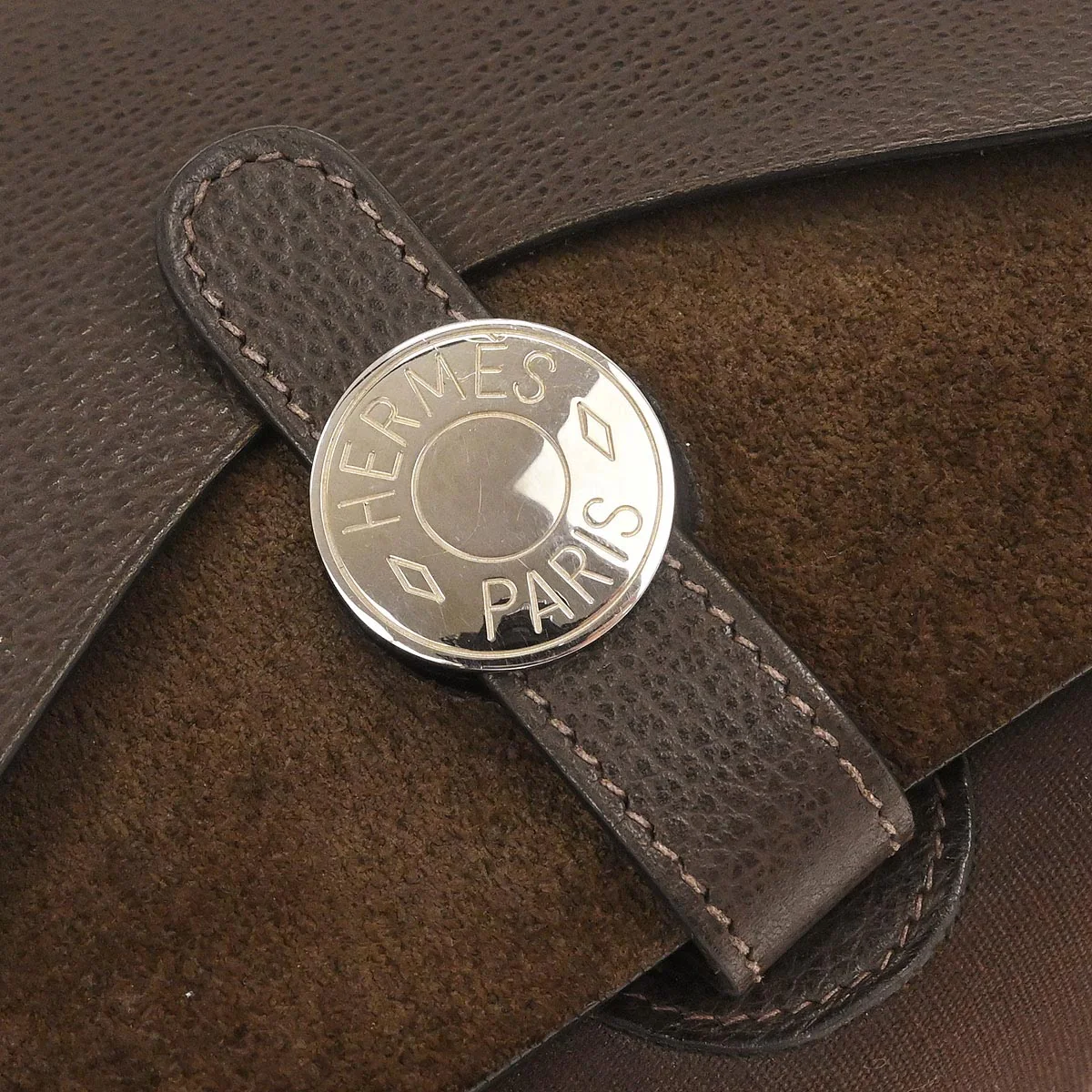 Hermes Chocolat Vache Liegee Sac Colorado GM Shoulder Bag - Image 4
