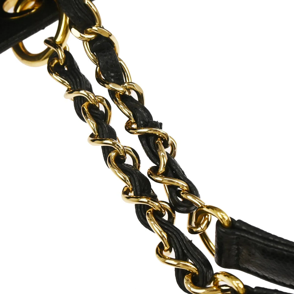 Chanel Black Caviar Skin Grand Shopping Tote GST Chain Handbag - Image 4
