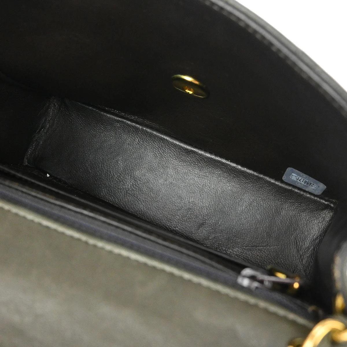 Chanel 1991-1994 Dark Green Lambskin Mini Classic Square Flap Shoulder Bag 17 - Image 7