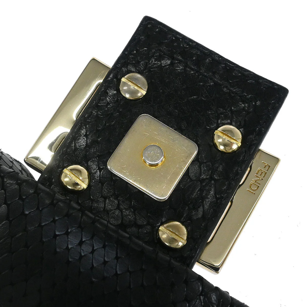 Fendi * Python Black Baguette Handbag - Image 10