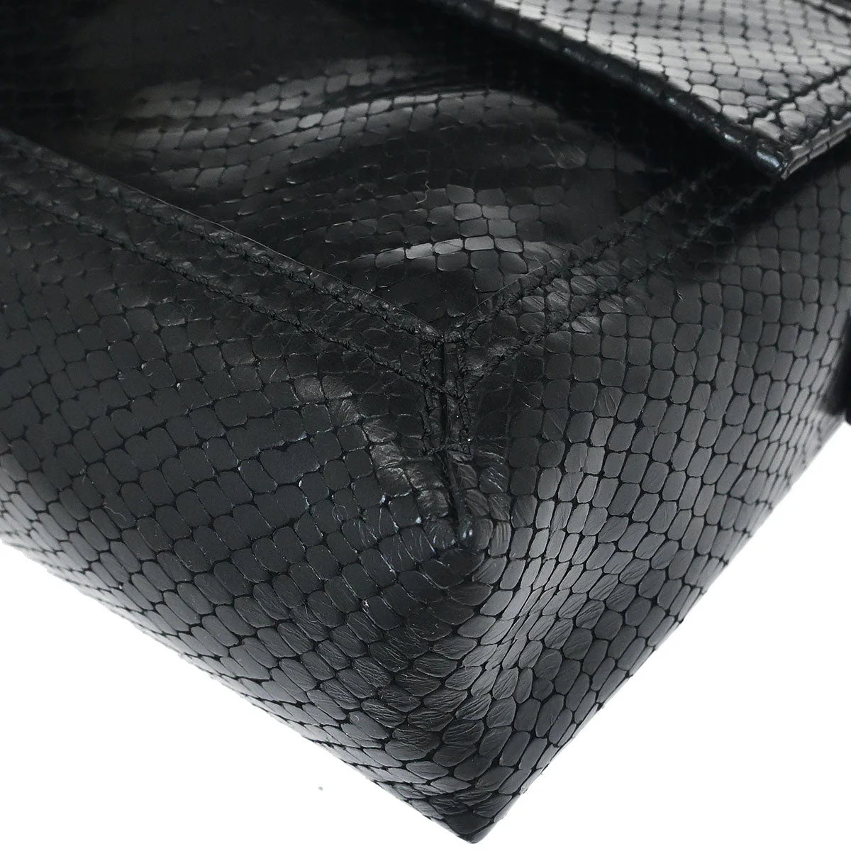 Fendi * Python Black Baguette Handbag - Image 3