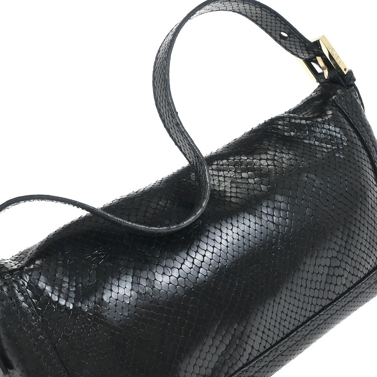 Fendi * Python Black Baguette Handbag - Image 5