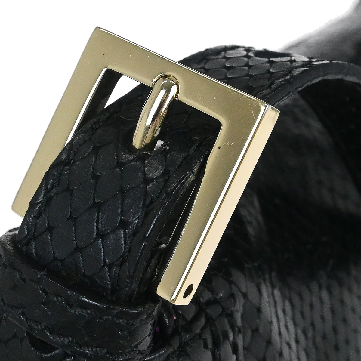 Fendi * Python Black Baguette Handbag - Image 6