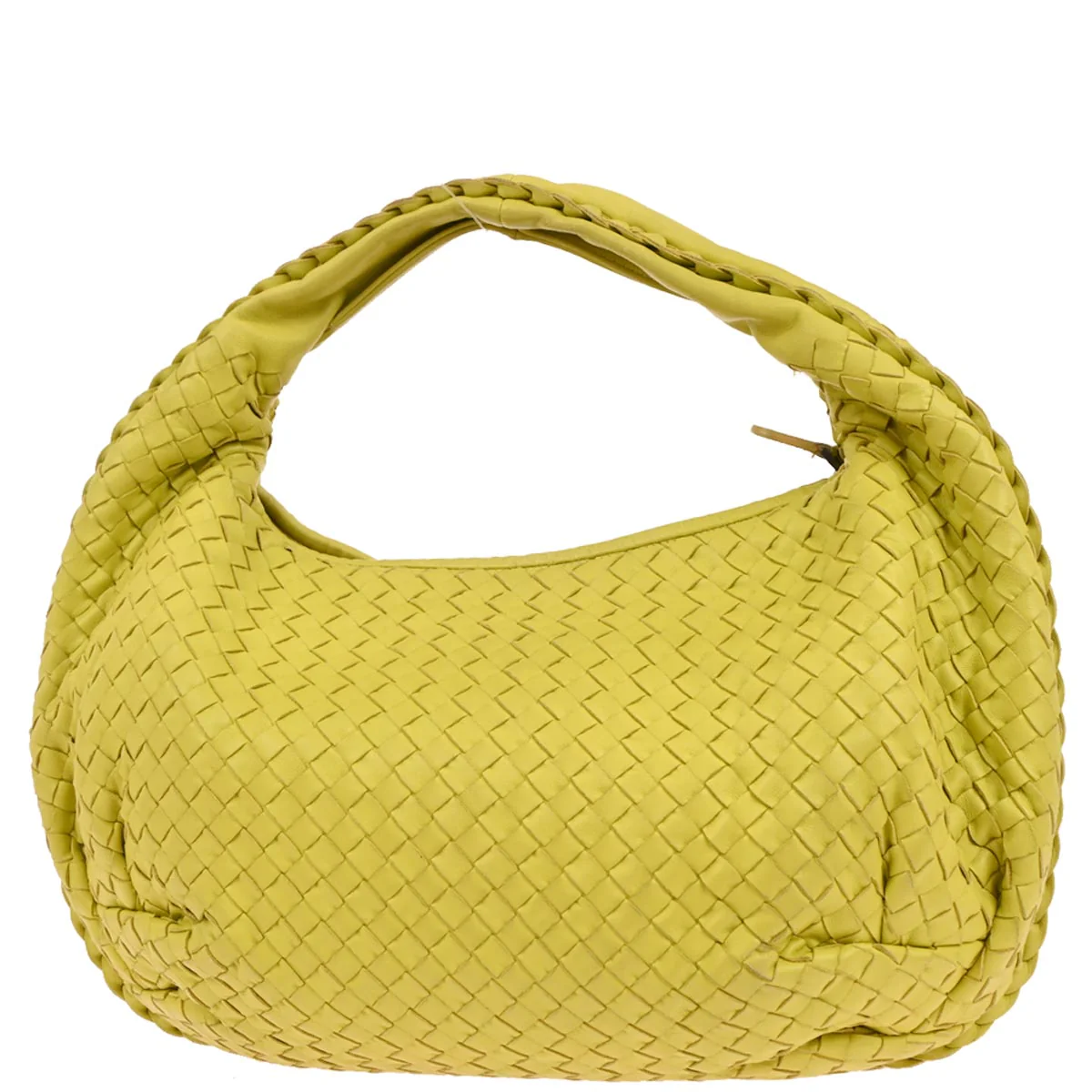 Bottega Veneta Yellow Lambskin Intrecciato Hobo Handbag - Image 2