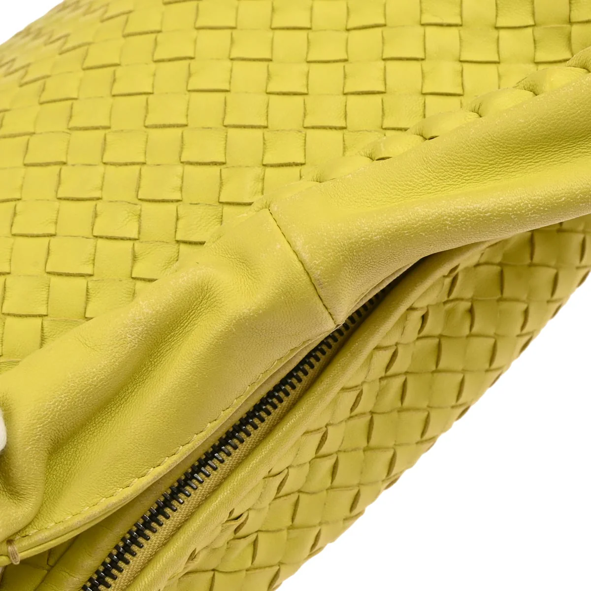 Bottega Veneta Yellow Lambskin Intrecciato Hobo Handbag - Image 7