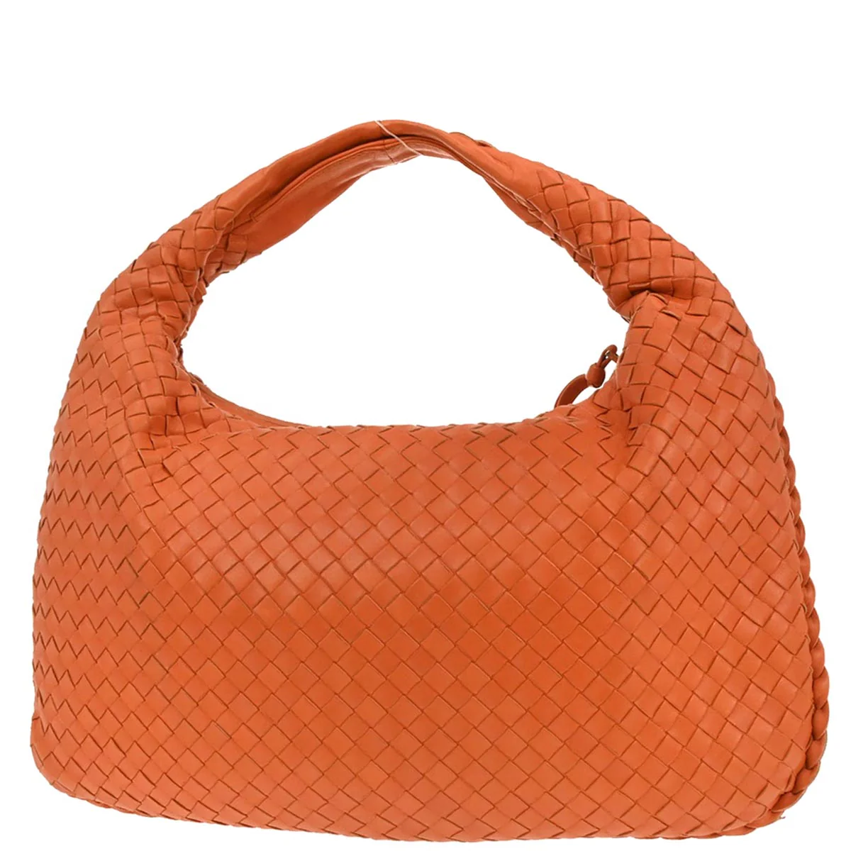 Bottega Veneta Orange Lambskin Intrecciato Hobo Handbag - Image 2