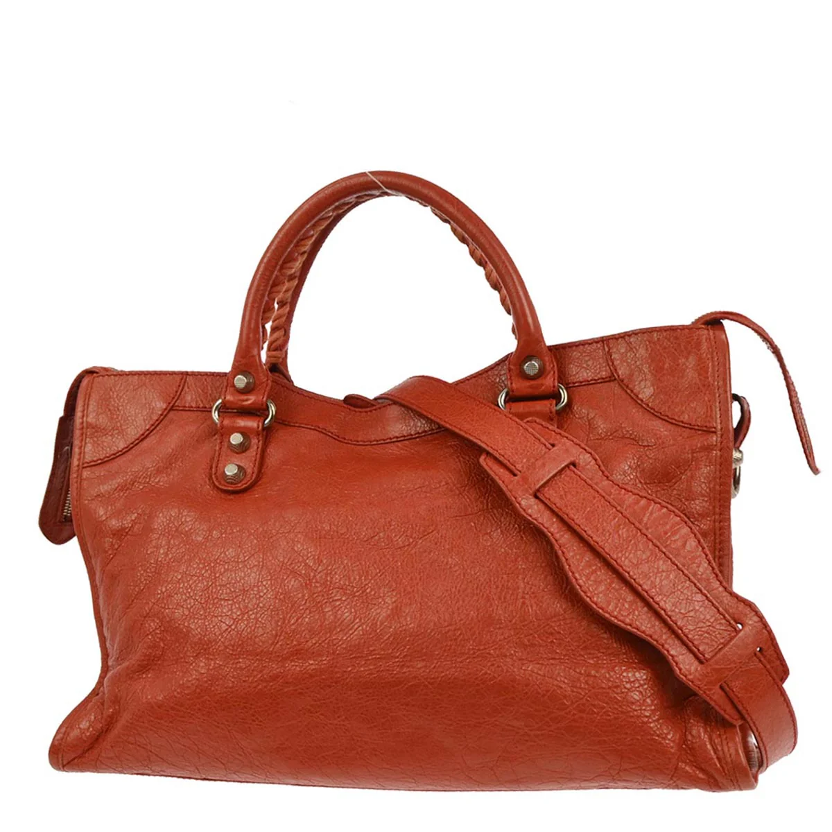 Balenciaga Red Lambskin City Medium 2way Shoulder Handbag - Image 2
