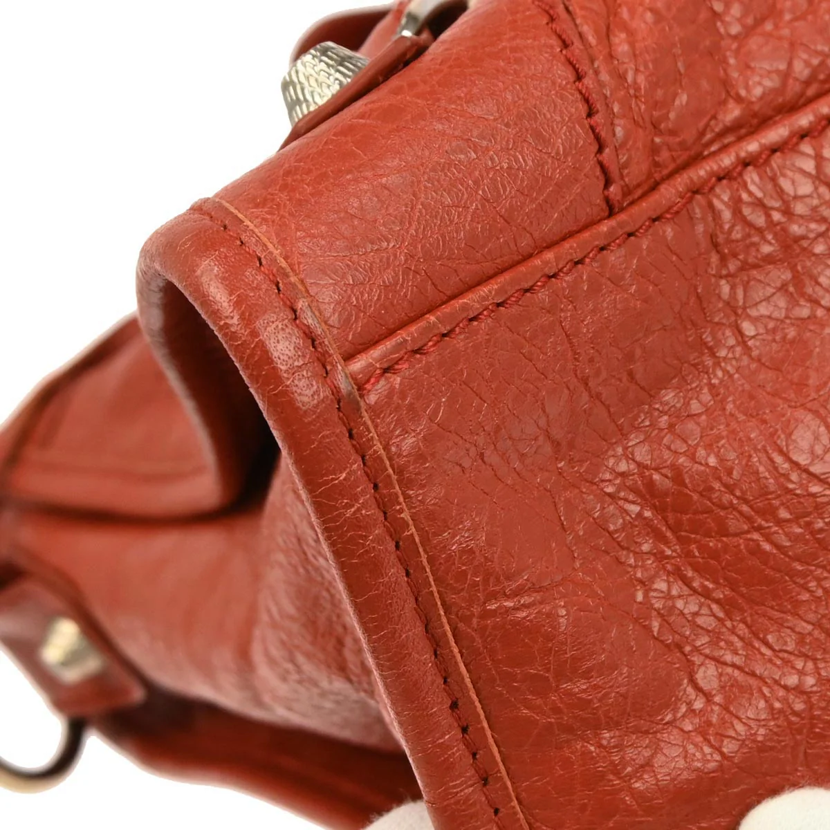 Balenciaga Red Lambskin City Medium 2way Shoulder Handbag - Image 6