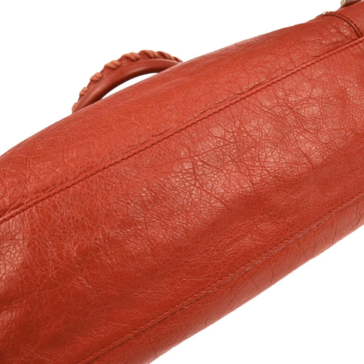 Balenciaga Red Lambskin City Medium 2way Shoulder Handbag - Image 7